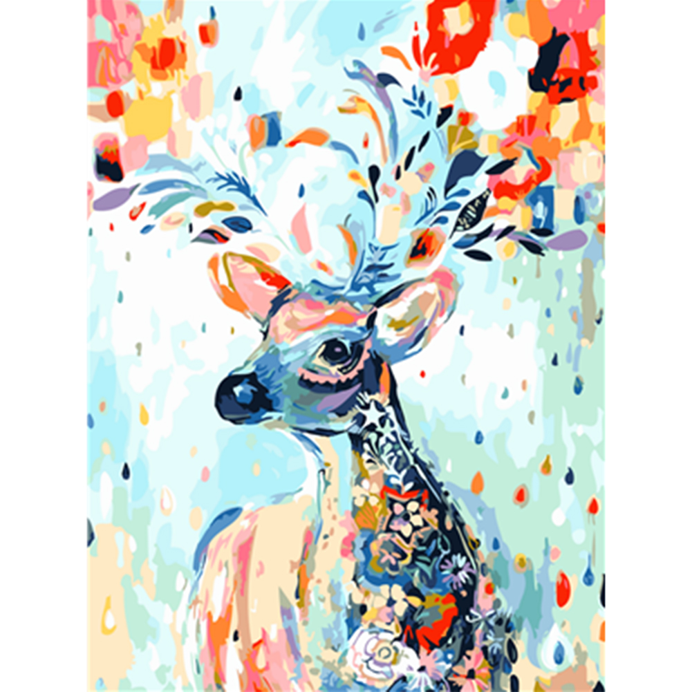 

40*50CM - Paint By Numbers - Flowers Sika Deer, 501 Original