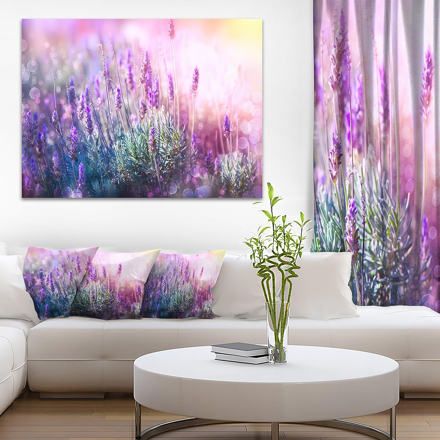 Growing and Blooming Lavender Floral Canvas Art print 30 in x 40 in x 1 in (H x W x D) 1 P