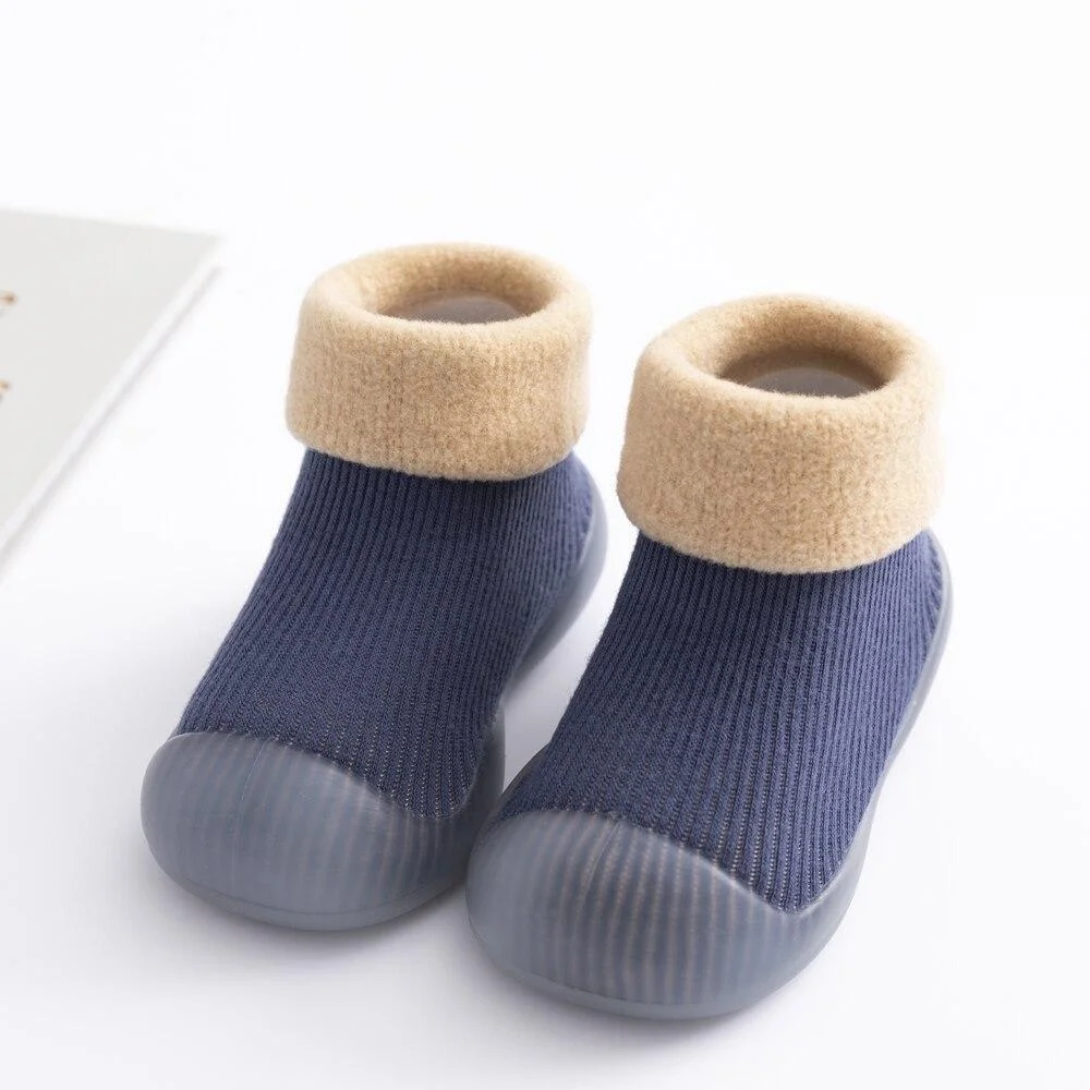 Winter Warm Baby Shoes Girl Boy Rubber Sole Anti-slip Infant Shoes Cartoon Animal Toddler Booties Newborn Baby Knit Sock Shoes