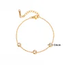 Simple Round Zircon 18K Golden Bracelet