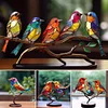 Ornements en Verre Teint&eacute; Oiseaux sur Branches