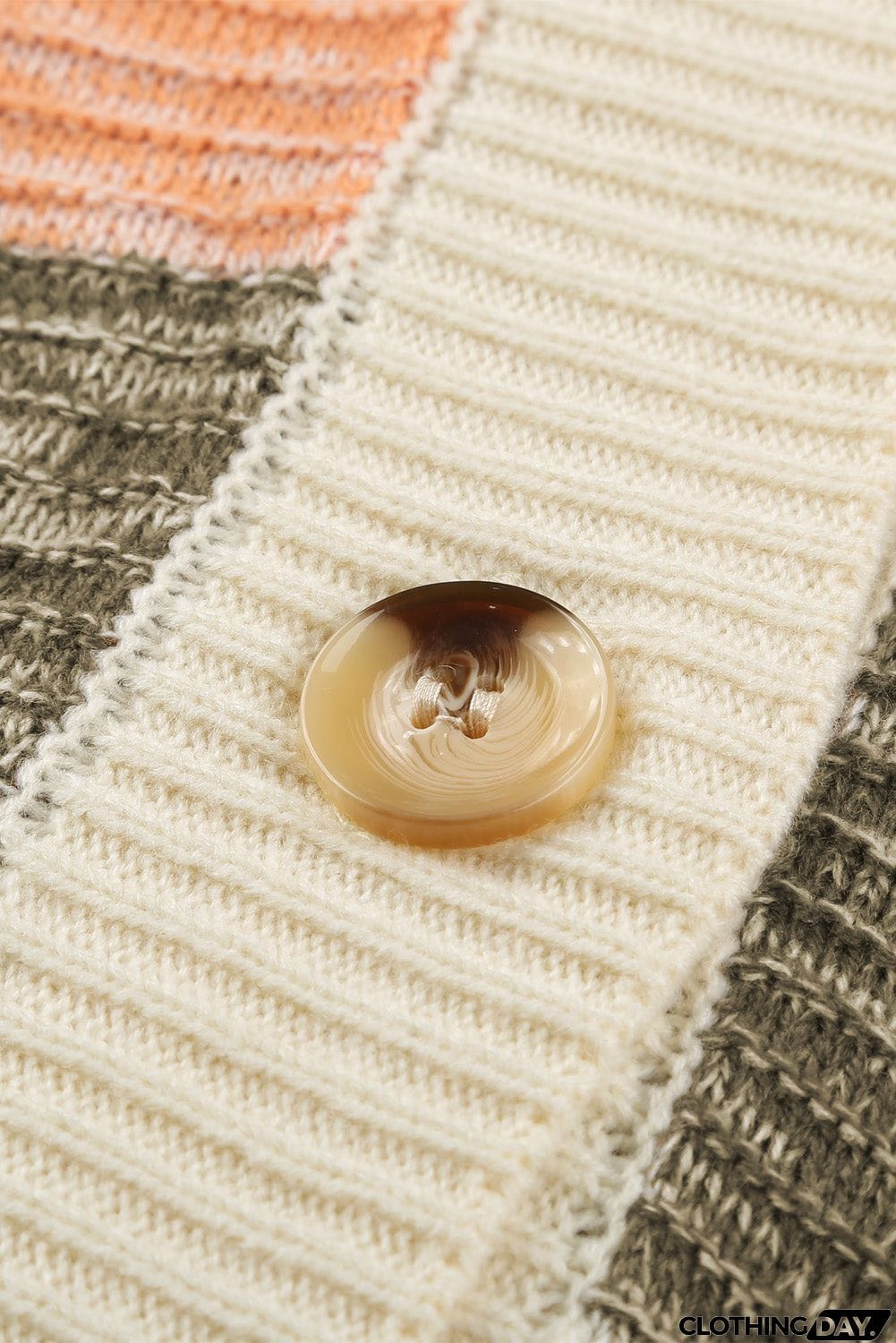 Thick Buttoned Open Front Cardigan with Pocket