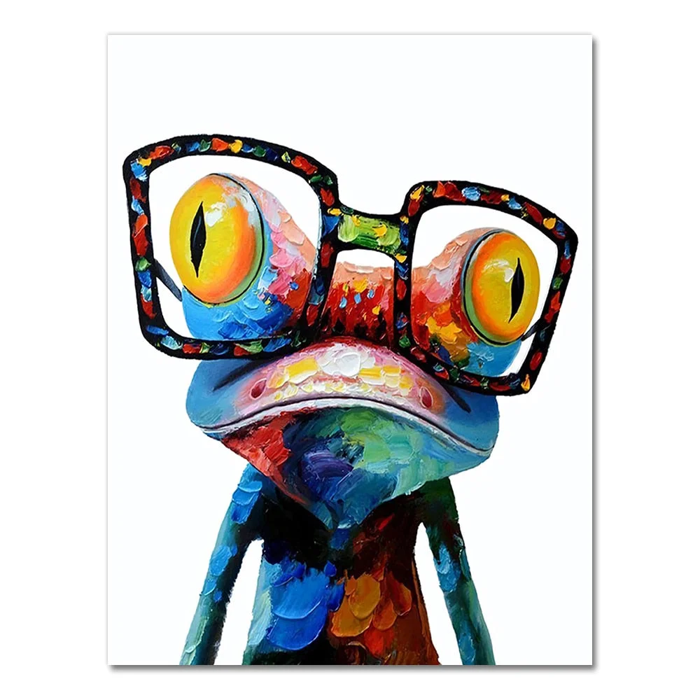 Cute Frog Graffiti Art Canvas Paintings Abstract Animals Posters and Prints on Canvas Wall Art Picture for Living Room Decor