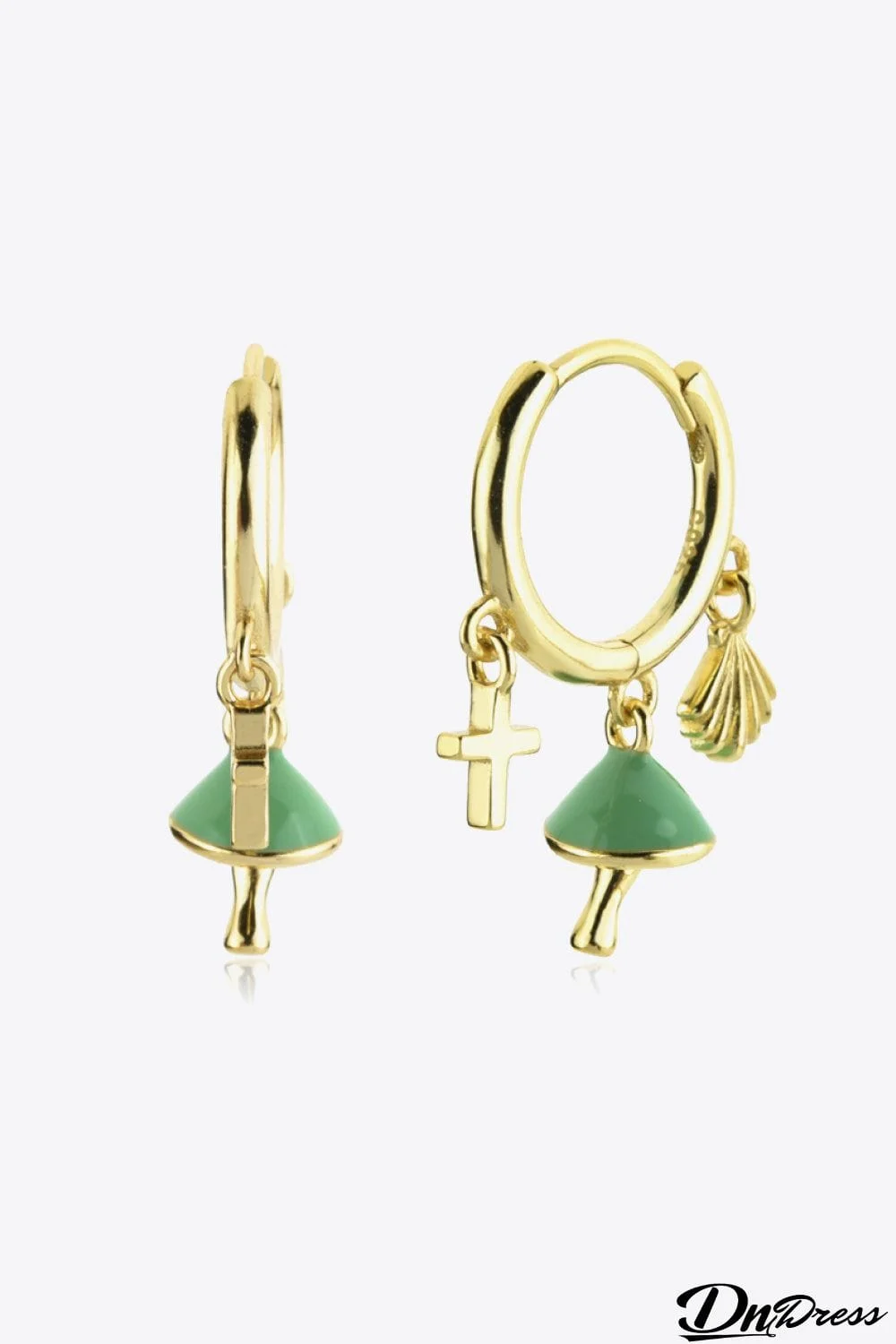 925 Sterling Silver Multi-Charm Drop Earrings