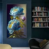 >SALE<5D DIY Full Square Drill Partial AB Drill Diamond Painting Peony Blue 45x75cm