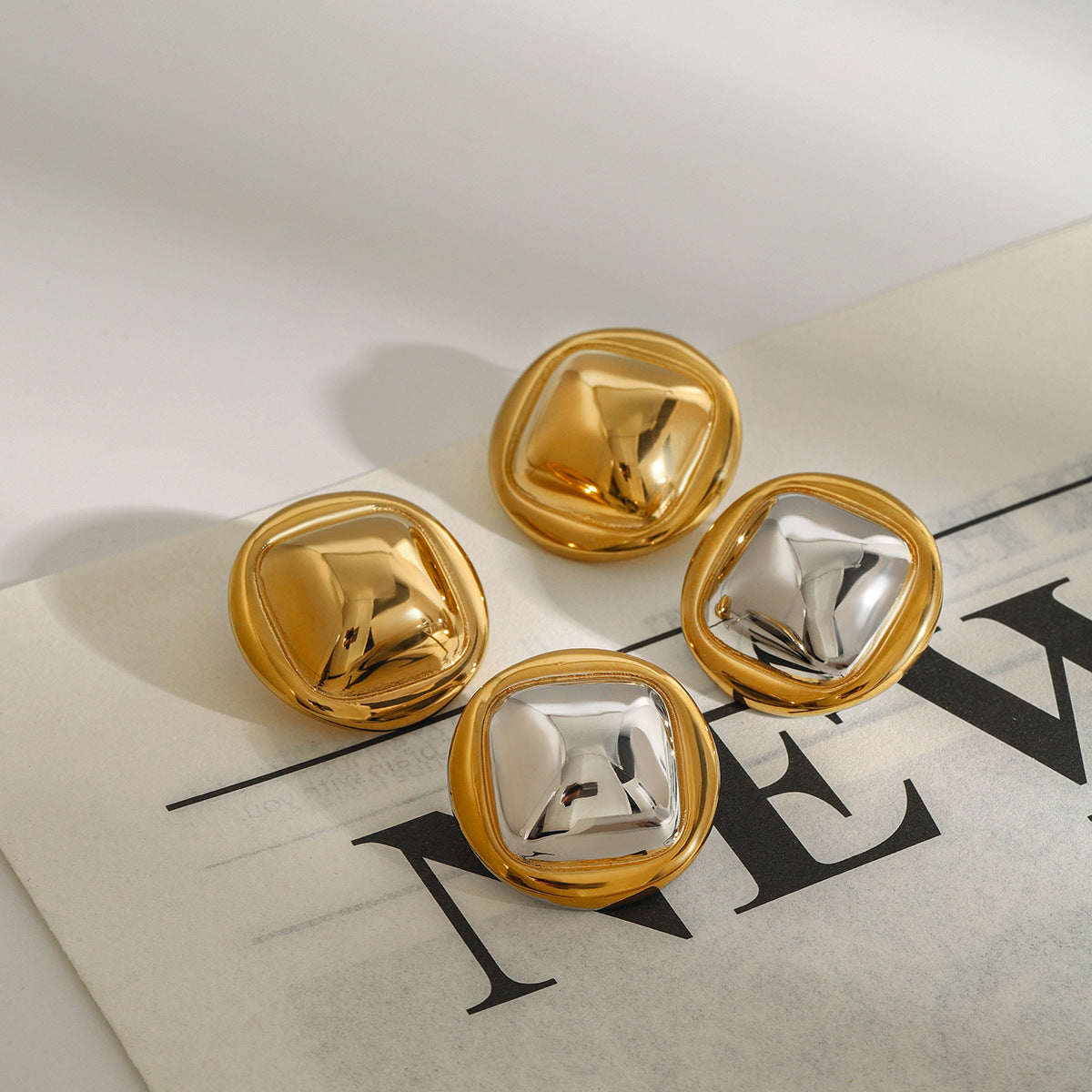 Jie Ding Titanium Steel Earrings Niche Earrings Stainless Steel Earrings