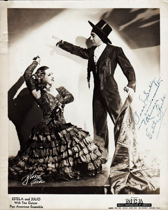 Vintage ESTELA and JULIO Signed Photo Poster painting - Spanish Dancers