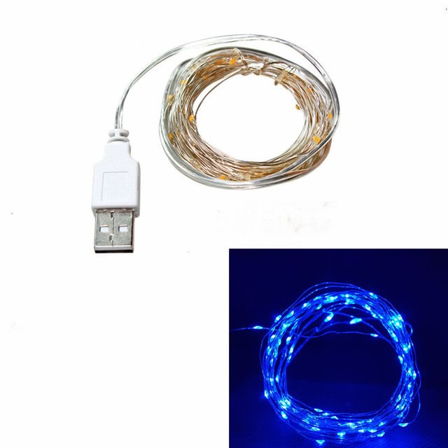 1m/2m/3m/10m LED Outdoor Light String Fairy Garland Battery Power Copper Wire Lights For Christmas Festoon Party Wedding