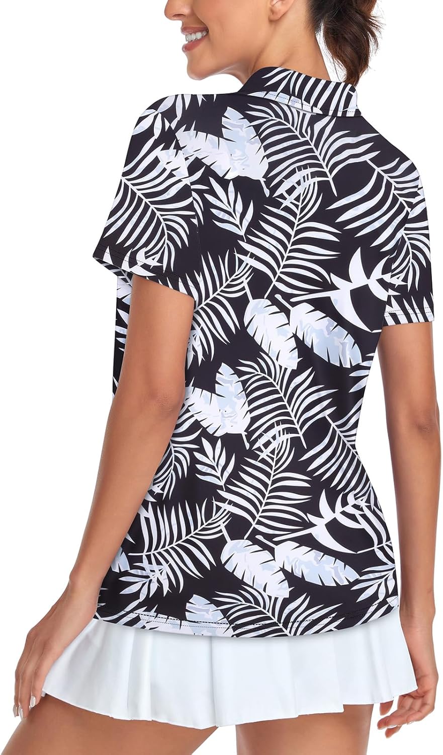 Women's Golf Polo Shirts Short Sleeve Quarter Zip Pullover Moisture Wicking Workout Tops