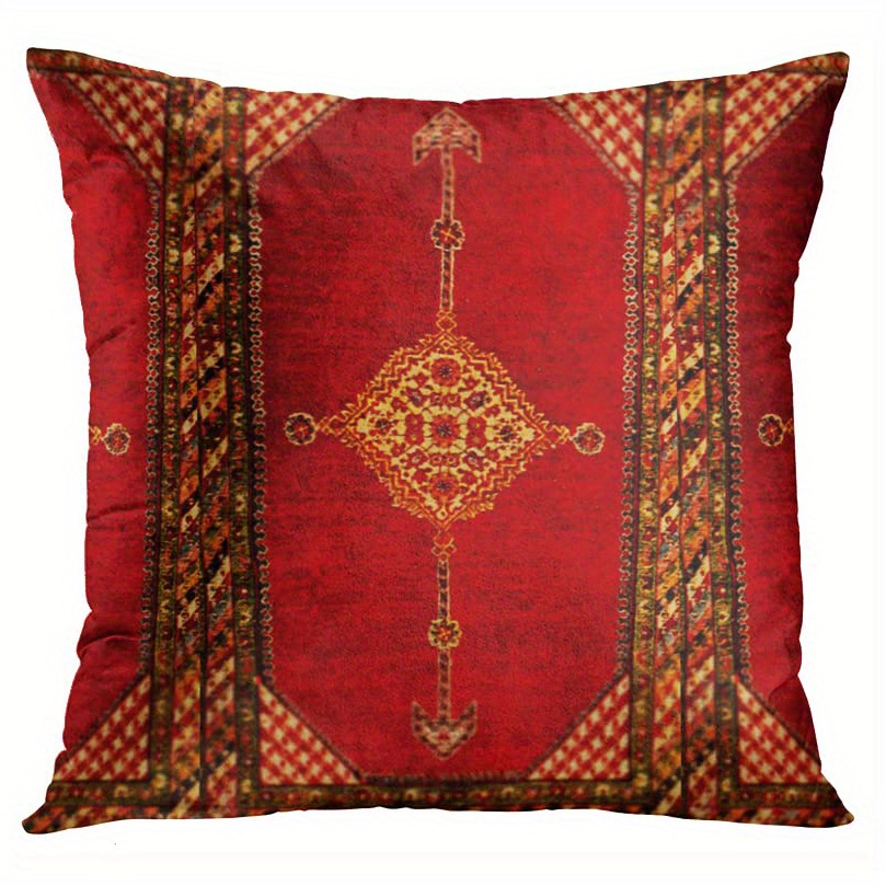 1pc\u002F4pcs Geometric Persian Throw Pillow Covers Oriental Ikat Pillow Cases Colorful Red Tribal Decorative For Couch Sofa Home Decorr, No Pillow Core, 18X18 Inch