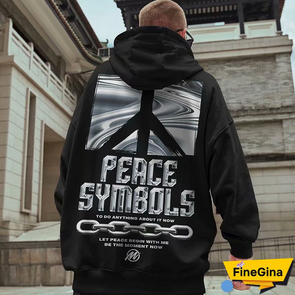 Hooded Casual Digital Abstract Print Sweatshirt