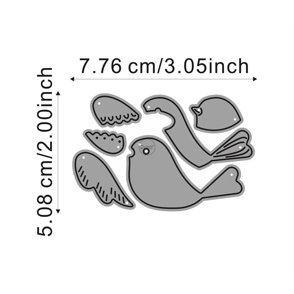 Athvotar Shadow Combined Bird Metal Cutting Dies for Card Making Paper Embossing Die Cuts Sets Crafts 2023 New Templates Stencils
