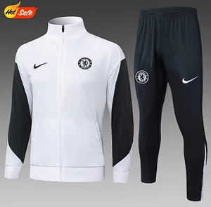 2025/2026 Chelsea Long Zip Training Kit (Black and White)