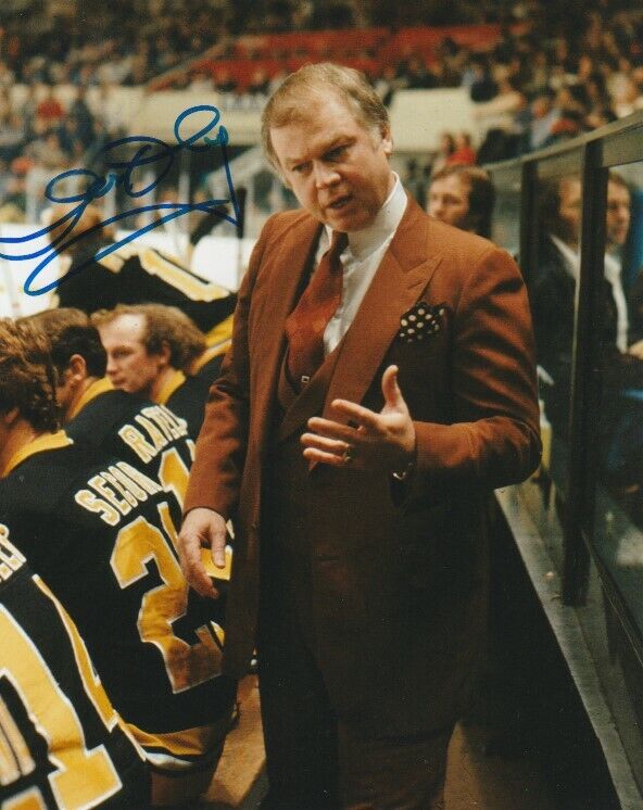 VINTAGE DON CHERRY SIGNED BOSTON BRUINS COACH 8x10 Photo Poster painting #2 HOCKEY NIGHT CANADA