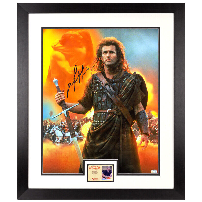 Mel Gibson Autographed 1995 Braveheart 16x20 Framed Photo Poster painting