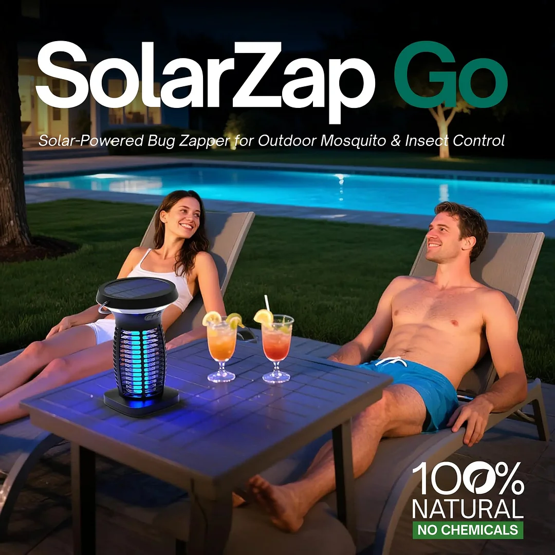 SolarZap Go - Portable Solar-Powered Bug Zapper for Outdoor Mosquito & Insect Control