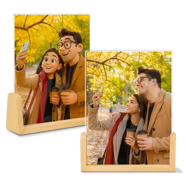 Custom Picture Frames Lenticular Photo Decor Personalized Birthday Anniversary Wedding Engagement Valentines Christmas Gifts for Him Her Boyfriend Girlfriend Mom Dad Couples Husband Wife Friends