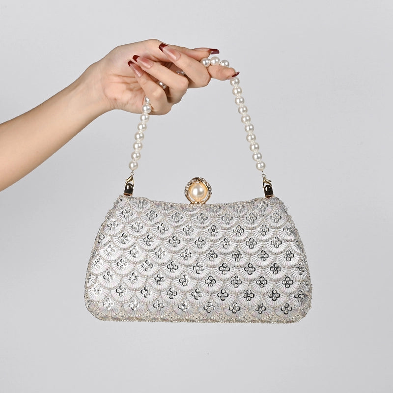 Silk Geometric Square Evening Bags