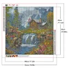 (50*50cm)Waterfall House - Full Round Drill Diamond Painting