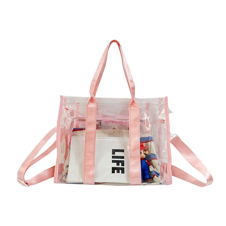 PVC Transparent Shoulder Bag Large Capacity Crossbody Bags Casual for Travel