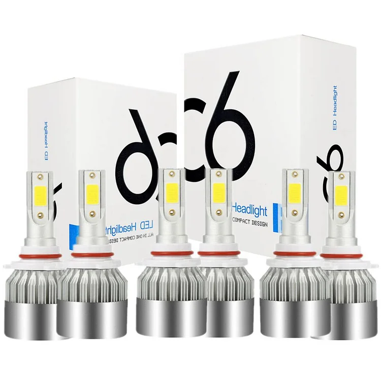 1 Pair Car Lights C6 LED Headlight Bulbs for H1 H3 H4 9003 H7 H8 H9 H11 H13/9008 H16 HB3 880/881 H27 