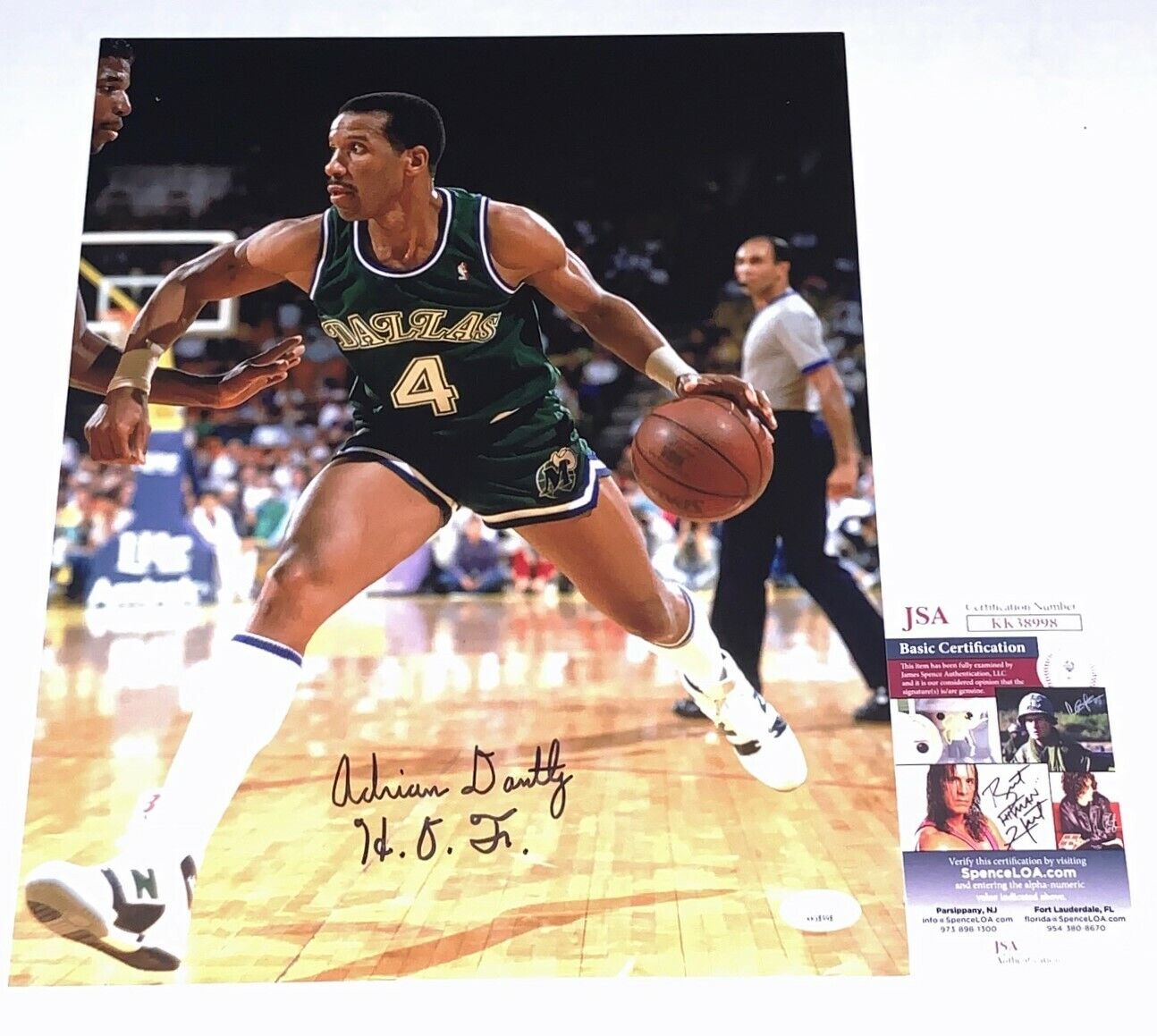 Adrian Dantley signed Dallas Mavericks 11x14 Photo Poster painting autographed W/ HOF Insc 2 JSA