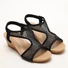 Gioiacombo&trade; Sandali con zeppa traspirante in rete a bocca di pesce con fascia elastica di nuova moda estiva