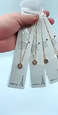 Chinese Lucky Character Gold-Plated Necklace