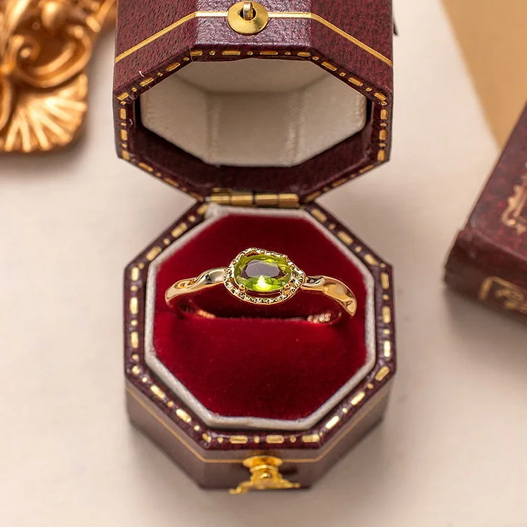 Olivenorma Peridot Irregular Simple S925 Gold Plated Ring