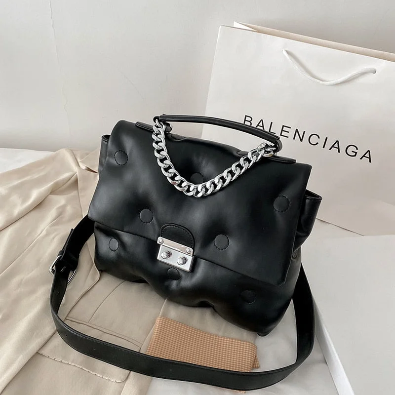 էѧӧܧ 2021Winter Retro Women's Shoulder padded quilted Bag luxury designer handbag Shopper Bags Space Pad Cotton  Female