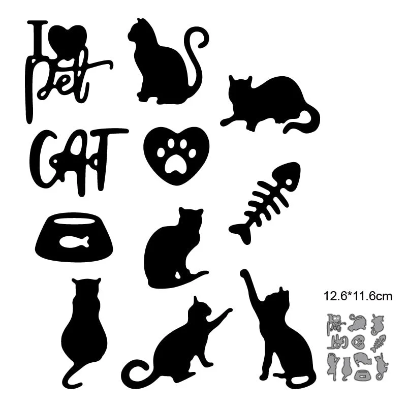 Craft Dies Metal Cutting Dies Cut Die Cat Catching Butterfly Scrapbooking Die Craft Paper Knife Mould Blade Punch Steencils Dies
