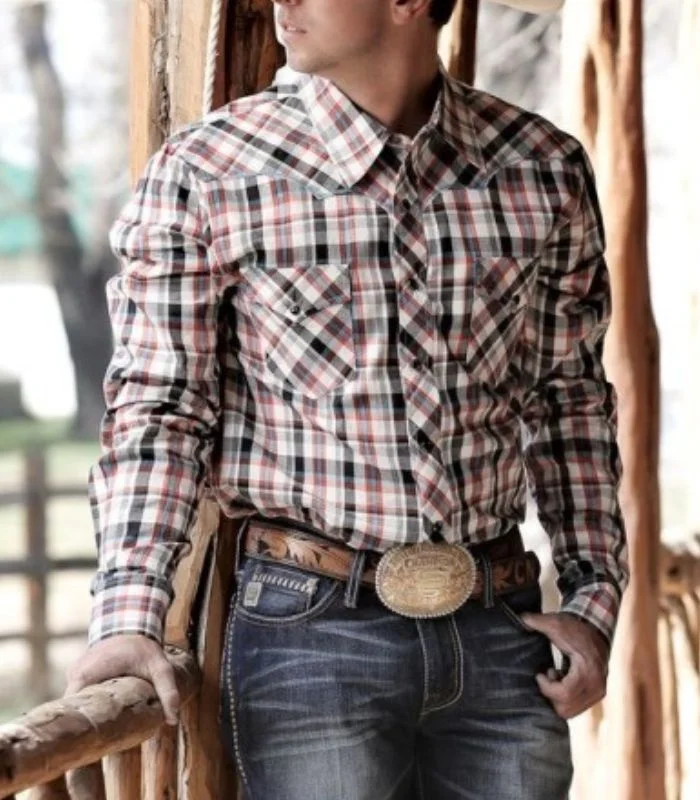 Men's Light Western Plaid Shirt