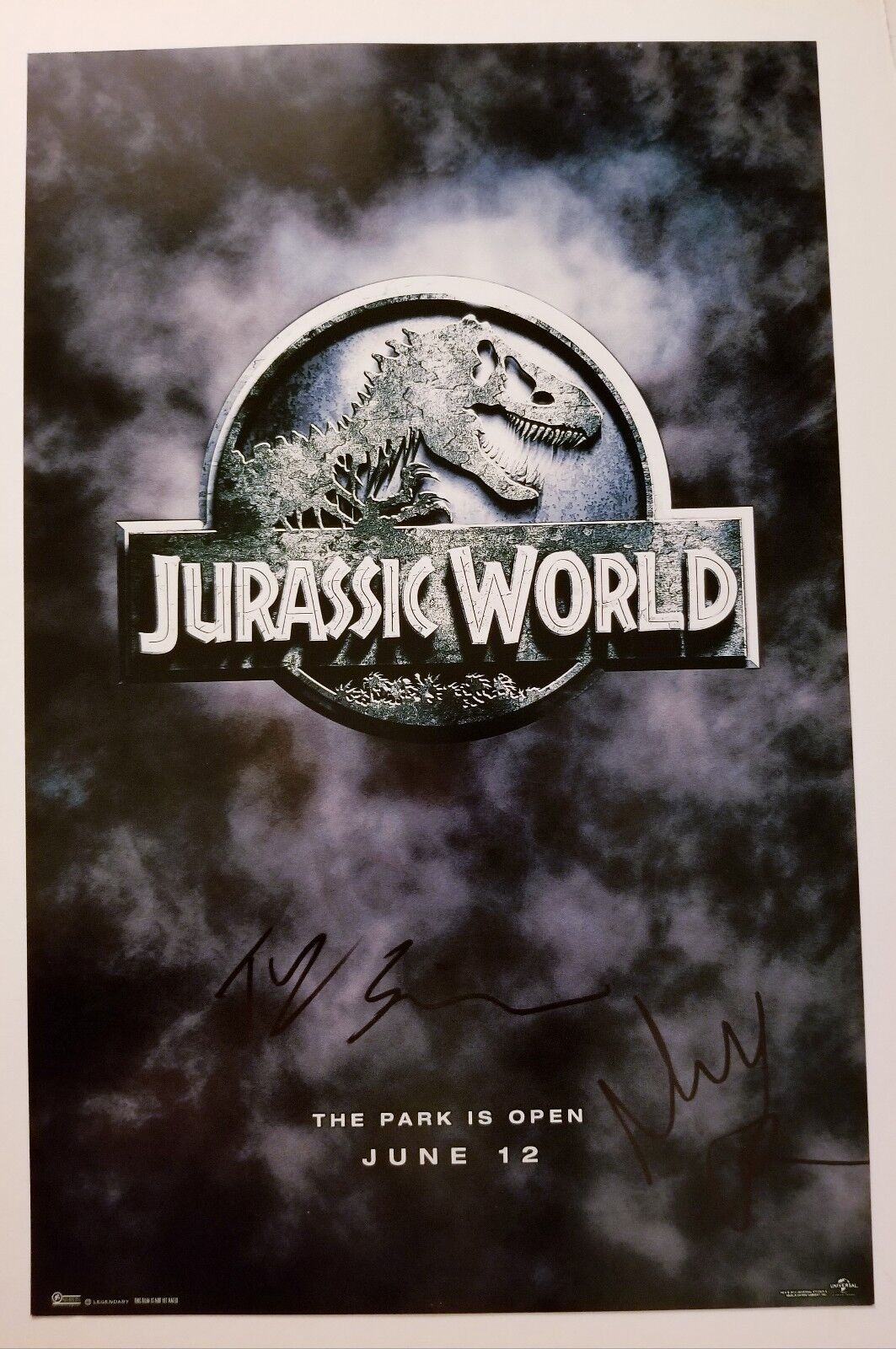 TY SIMPKINS & NICK ROBINSON Hand-Signed JURASSIC WORLD