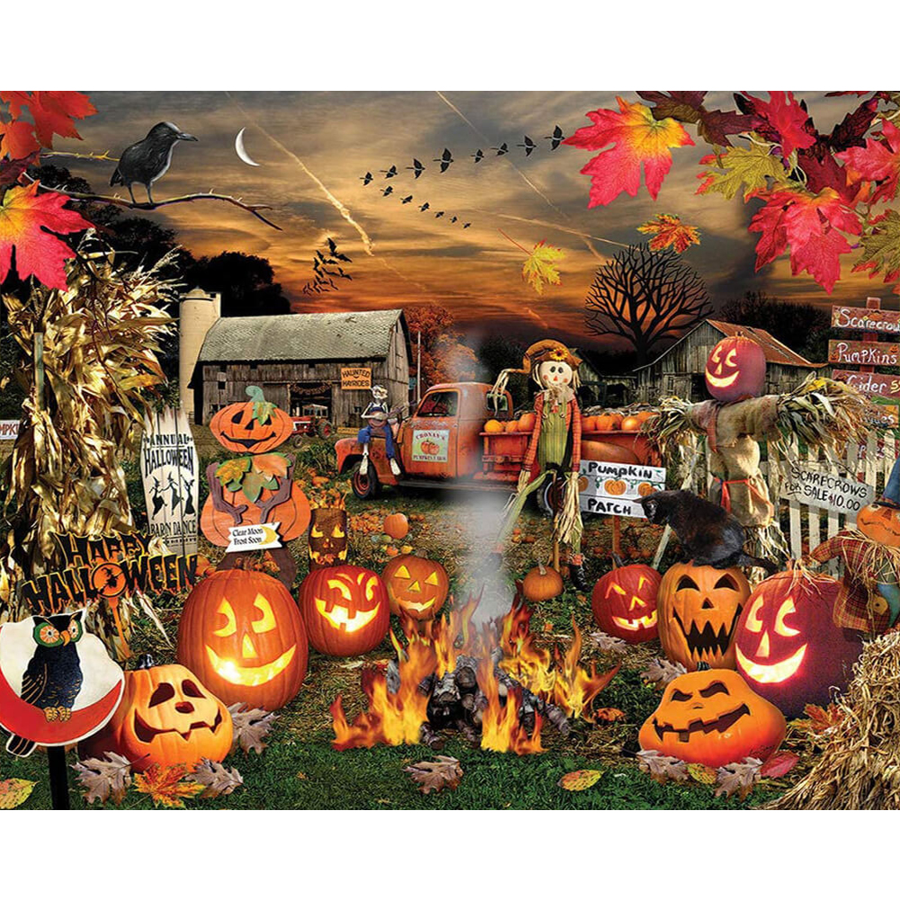 

Scarecrow Pumpkin - Round Drill Diamond Painting - 40*30CM, 501 Original