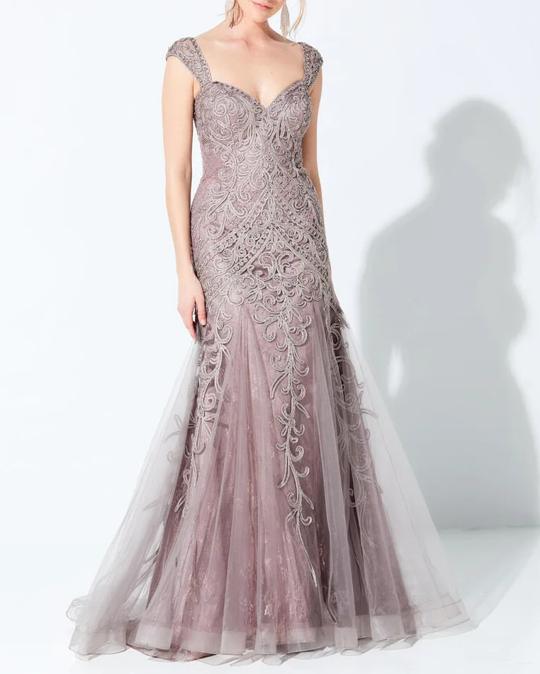 Elegant Sling Rhinestone Mesh Mermaid Dress