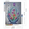Wassertropfen Blumen - runder Bohrer Diamantmalerei - 30*40cm