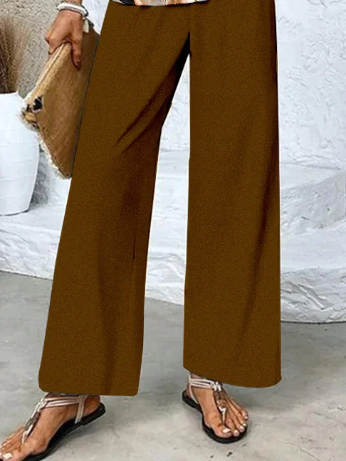 Women's Sleeveless Square Collar Graphic Printed Casual Set