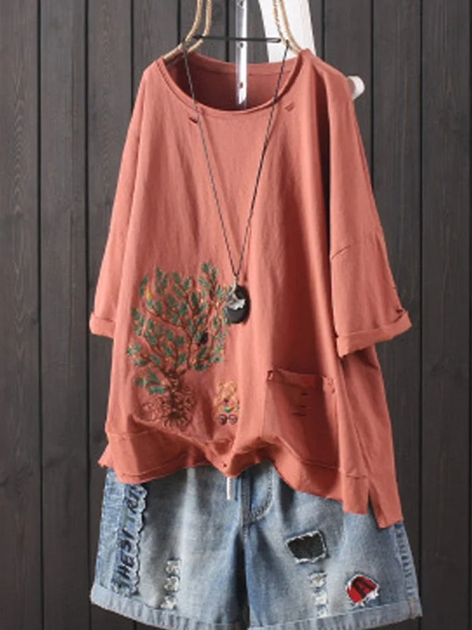 Casual Round Neck Shirts & Tops