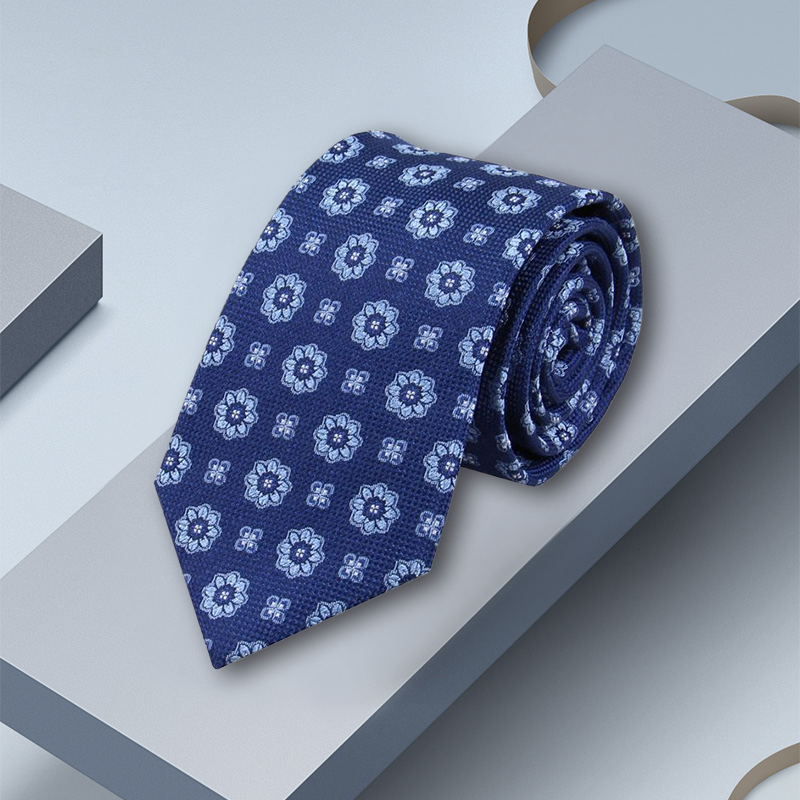 Cravate en soie imprimée pour hommes de 8 cm- SOIE PLUS