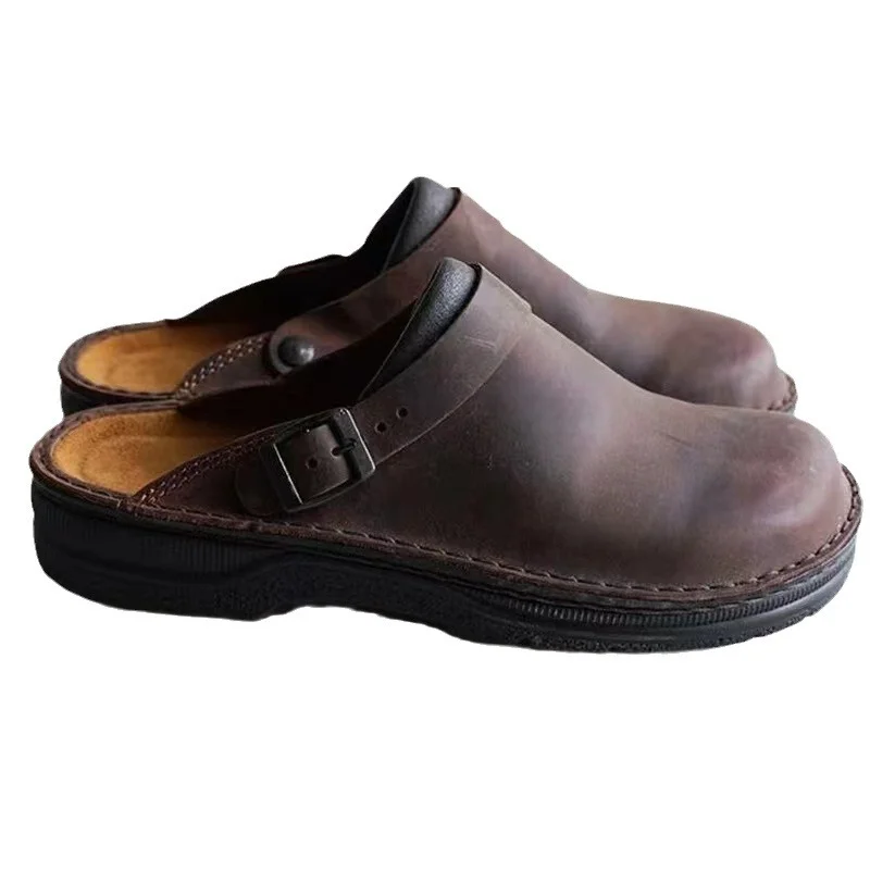 Yyvonne Bottom Slope And Generous Head Behind The Empty Shallow Mouth Men Casual Big Size Single Shoes Sandals Slippers