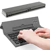 Foldable keyboard, tri-fold Bluetooth keyboard, aluminum alloy mini wireless keyboard for mobile phones and tablets