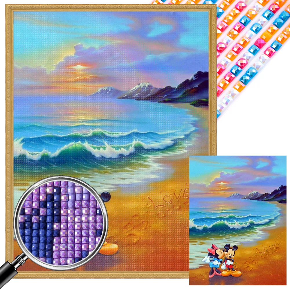 Partial AB Diamond Painting - Full Square Drill - Mickey Mouse(Canvas|35*45cm)