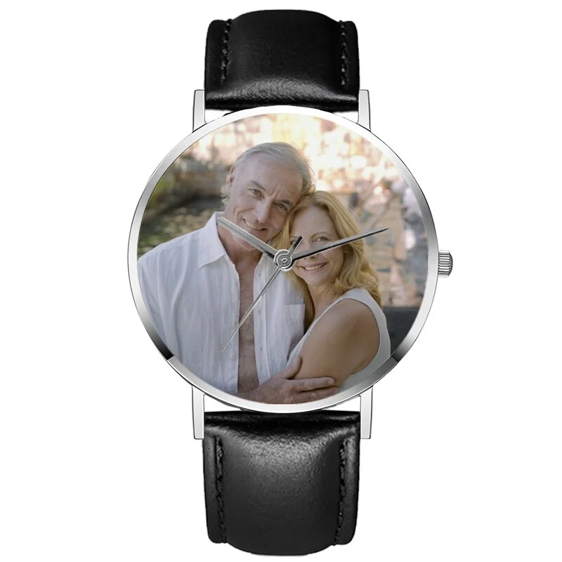 Custom Photo Leather Strap Quartz Personalized Watches-VESSFUL