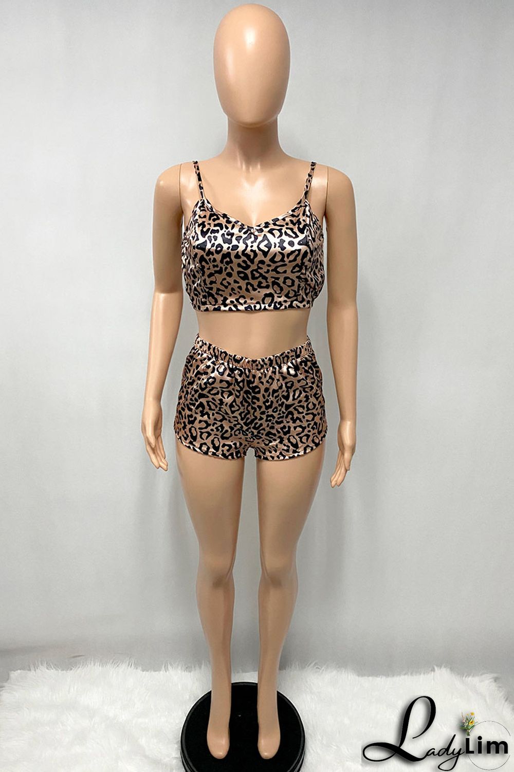 Blue Sexy Living Print Backless Spaghetti Strap Sleeveless Two Pieces