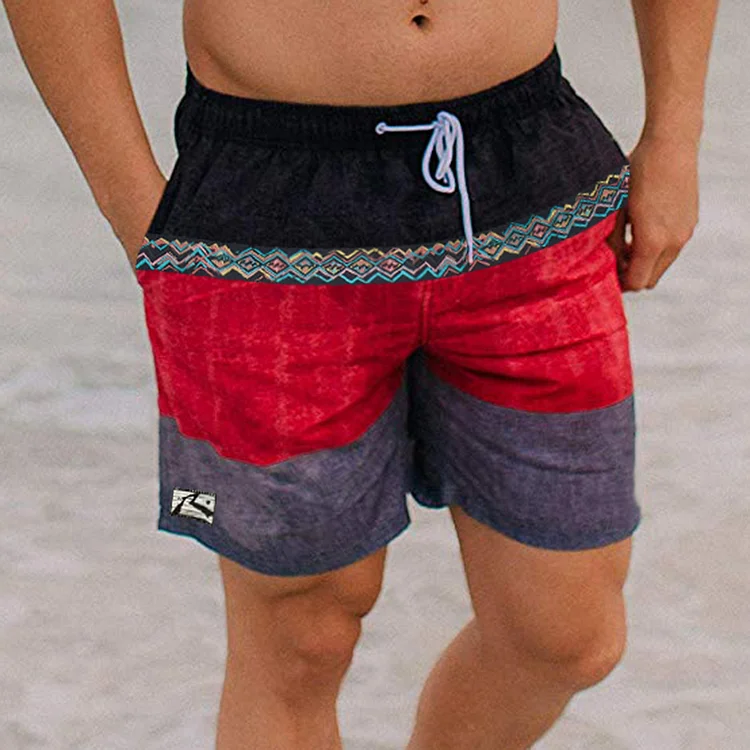 Men's Contrast Lace-up Printed Shorts c4eb