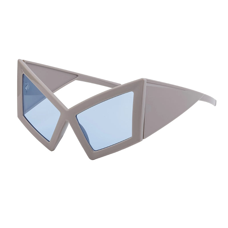 Hip-Hop Streetwear Solid Color Pc Special-Shaped Mirror Full Frame Women’s Sunglasses