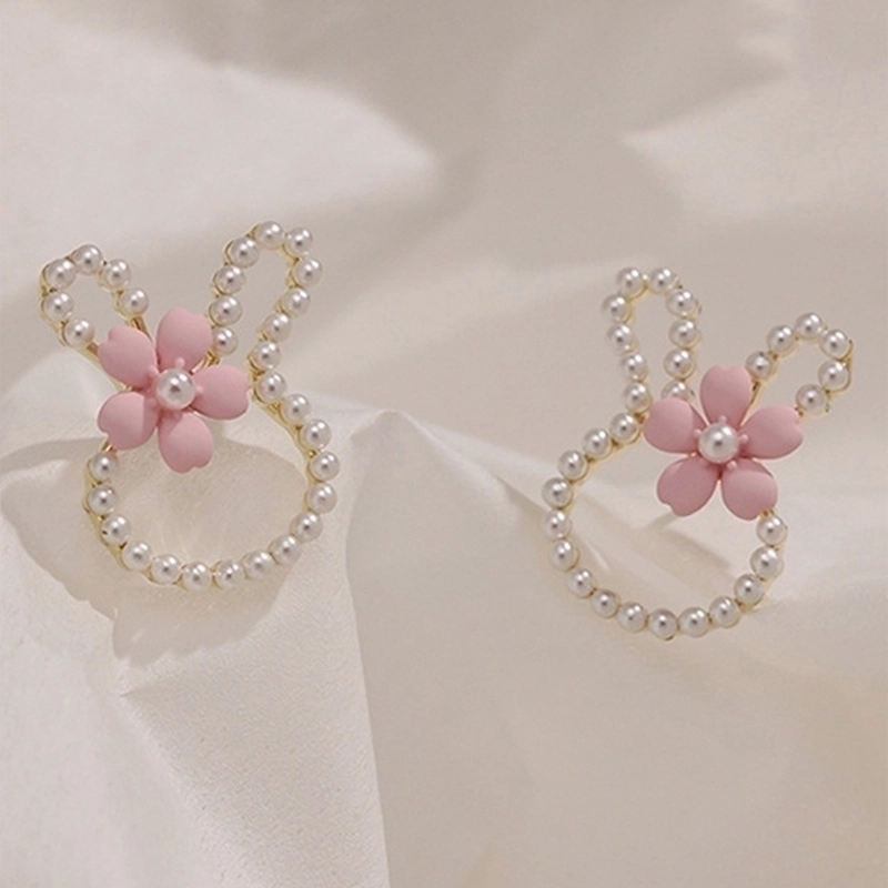 1 Pair Hawaiian Vacation Beach Flower Inlay Alloy Copper Zircon Drop Earrings Ear Studs