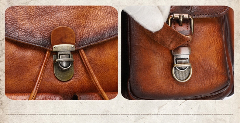 Buckle of Woosir Multi-pocket Leather Backpack