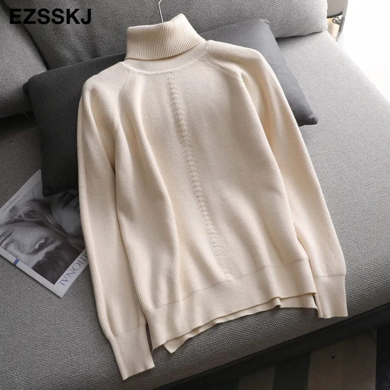 Autumn winter women's turtleneck loose warm women's sweaters 2021 women's jumper long sleeve thick sweater oversize female