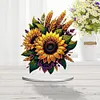 (US Local)Flower Double Sided Effect Table Top Diamond Painting Desktop Ornaments Kit (Sunflower A)